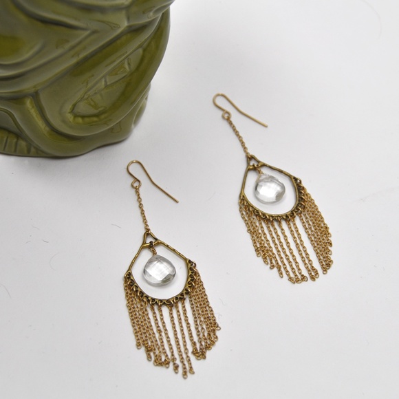 Chic Gold Fringe Earrings - Picture 3 of 5